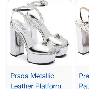 Prada Metallic Leather Platform